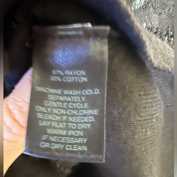 White House Black Market small black sheer cardigan. Silver buttons - Picture 4 of 5